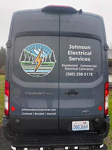 electrical-services-van-mtVernon Johnson Electrical Services service van in Mount Vernon, WA, ready for residential and commercial electrical service.